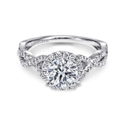 Gabriel & Co. Marissa - 14K White Gold Round Halo Diamond Engagement Ring