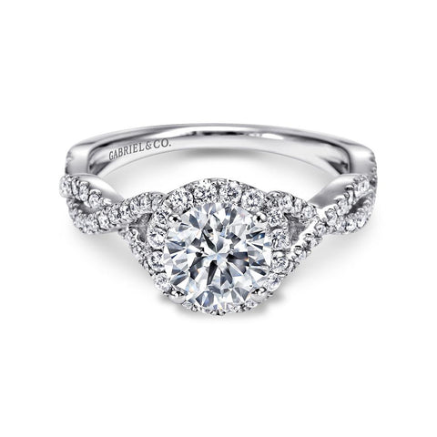 Gabriel & Co. Marissa - 14K White Gold Round Halo Diamond Engagement Ring