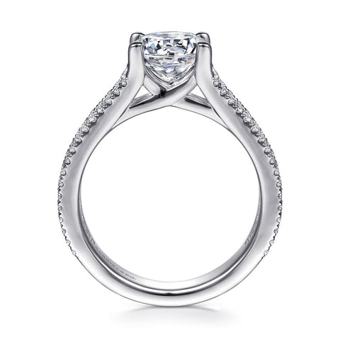 Gabriel & Co. 14k White Gold Diamond Channel Set Engagement Ring Mounting