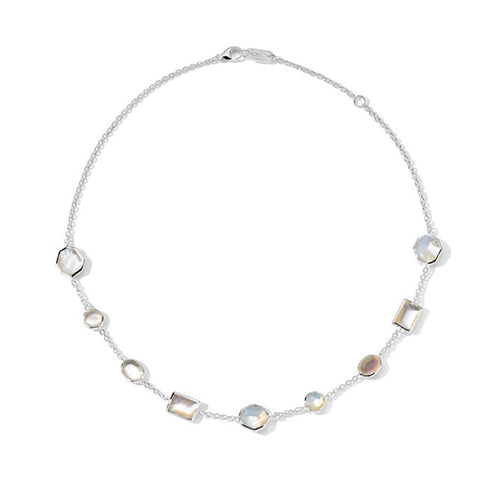 Ippolita Rock Candy Short Mixed-Cut Station Necklace in Sterling Silver 16-18"