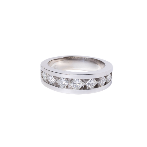 14k White Gold Channel Set Diamond band - .98cttw