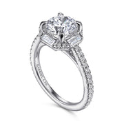 Gabriel & Co. Ryland - 18k White Gold Octagonal Halo Round Diamond Engagement Setting