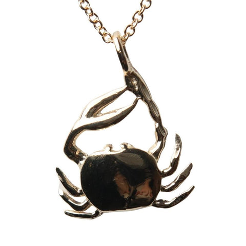 Yellow Gold Crab Pendant Necklace