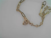 14k Yellow Gold Bezel Set Diamond Paperclip Bracelet - 1.55cttw