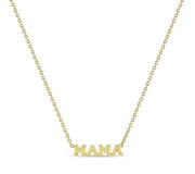 Zoe Chicco 14k Yellow Gold Itty Bitty "MAMA" Necklace