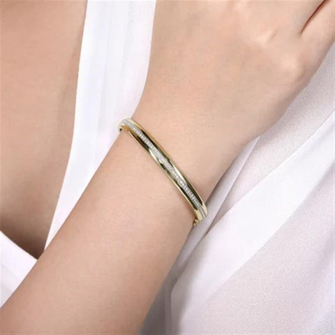 Gabriel & Co 14k Yellow Gold Diamond Bangle Bracelet - .44cttw