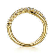 Gabriel & Co 14k Yellow Gold Diamond Bypass Ring
