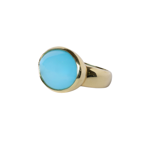 Lauren K. 18k Yellow Gold Bezel Set Turqouise Ring