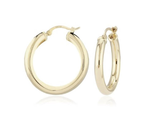 Yellow Gold 4x30mm Polished Tube Hoops