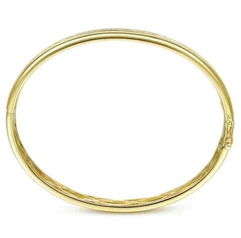 Gabriel & Co 14k Yellow Gold Diamond Bangle Bracelet - .44cttw