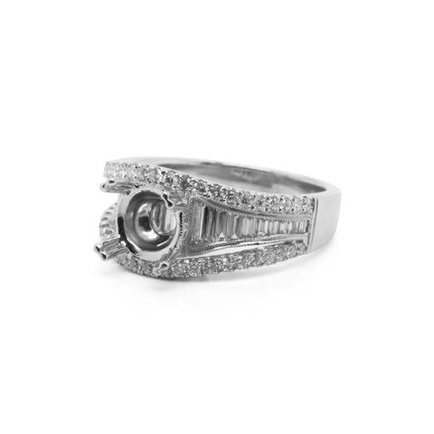 White Gold Tapered Baguette Ring