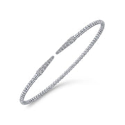 Gabriel & Co. 14k White Gold Bujukan Diamond Open Cuff Bracelet - .26cttw