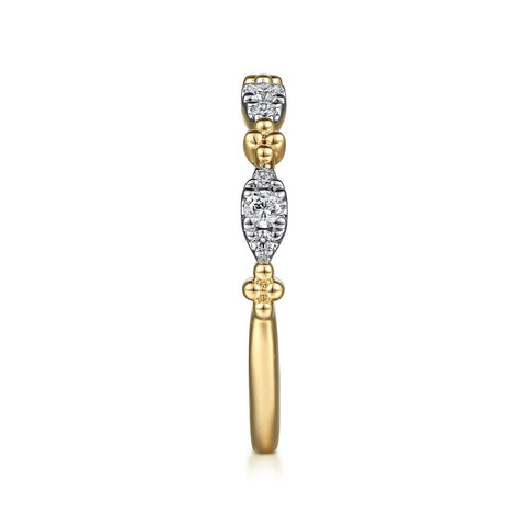 14k Yellow Gold Bujukan Diamond Marquise Ring - .19cttw
