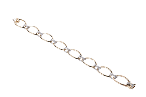 14k Yellow Gold Oval Link Bracelet -.99cttw