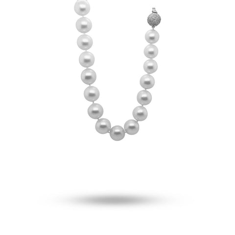 18" Pearl Strand With A Diamond Ball Clasp