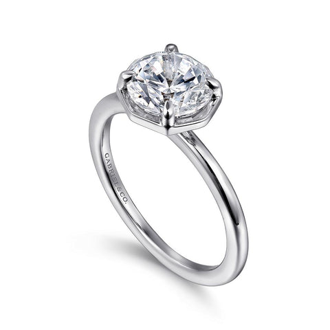 Gabriel & Co Cassi - 14K White Gold Round Diamond Engagement Ring