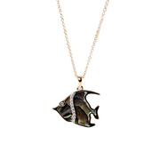 14k Yellow Gold Abalon & Diamond Necklace