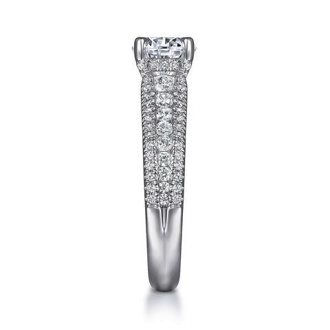 Gabriel & Co Terina - 14K White Gold Wide Band Round Diamond Channel Set Engagement Ring