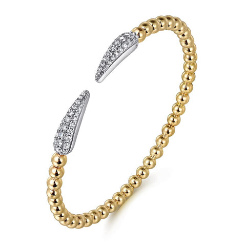 Gabriel & Co. 14k Yellow Gold Bujukan Diamond Split Bangle Bracelet - .75cttw