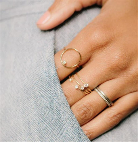 Zoe Chicco 14 Yellow Gold Circle Diamond Ring - .05cttw