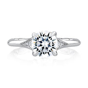 14k White Gold Accented Soliatire Engagement Ring Moutning