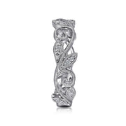 Gabriel & Co. 14k White Gold Scrolling Floral Diamond Stackable Ring