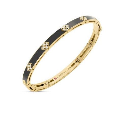 Roberto Coin 18k Yellow Gold Love in Verona Diamond Enamel Bangle - .14cttw