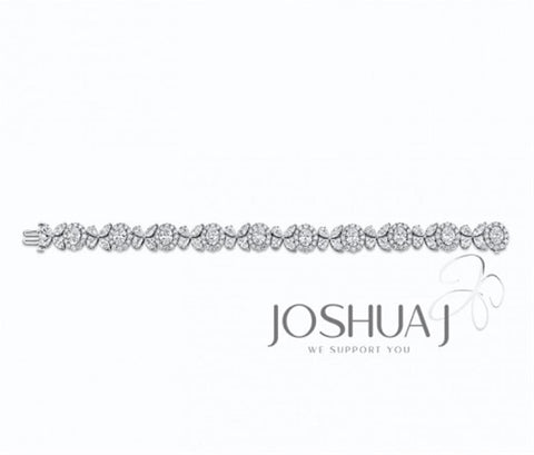 Platinum Diamond Blossom Bracelet - 19.15cttw