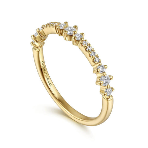 Gabriel & Co. 14k Yellow Gold Alternating Diamond Ring - .23cttw