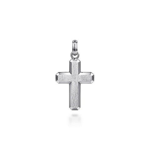 Gabriel & Co. 925 Sterling Silver Brushed Cross Pendant