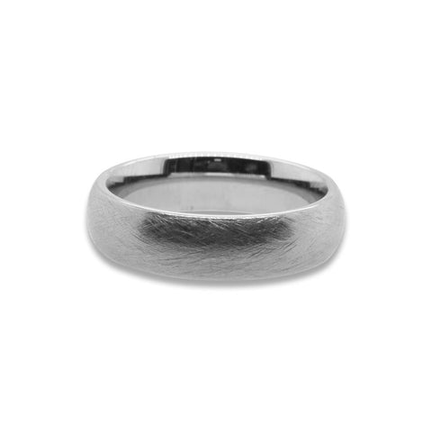 14k White Gold 6mm Flat Comfort Fit Band