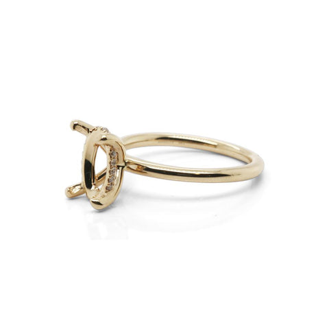 Gabriel & Co. Cari - 14K White-Yellow Gold Hidden Halo Oval Diamond Engagement Ring