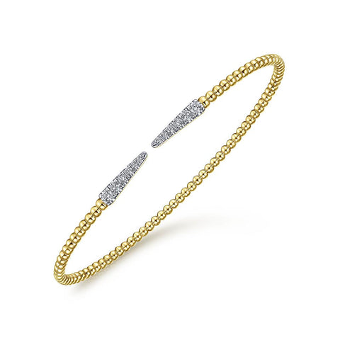 Gabriel & Co. 14k Yellow Gold Bujukan Diamond Open Cuff Bracelet - .26cttw