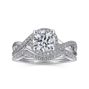 Gabriel & Co Courtney - 14K White Gold Round Halo Diamond Engagement Ring