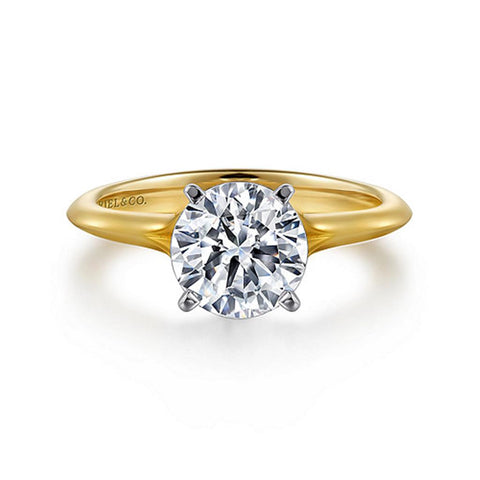 Gabriel & Co Ellis - 14K White-Yellow Gold Round Diamond Engagement Ring