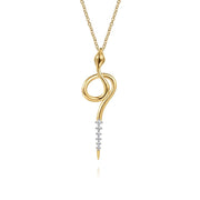 Gabriel & Co. 14k Yellow Gold Diamond Snake Necklace - .18cttw