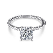 Gabriel & Co Bobbi - 14K White Gold Round Diamond Engagement Ring