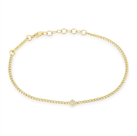 Zoe Chicco 14k Yellow Gold Bezel Set Princess Cut Diamond Bracelet - .06cttw