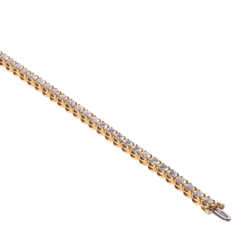 14k Yellow Gold Tennis Bracelet - 7.0cttw