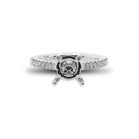 14k White Gold Diamond Semi-mt Engagement ring