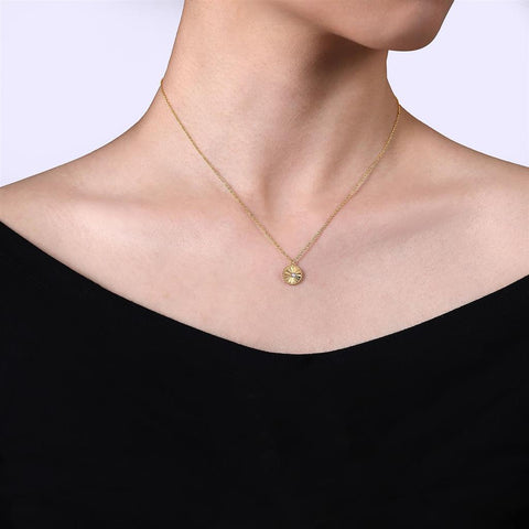 Gabriel & Co. 14k Yellow Gold Bujukan Diamond Pendant Necklace