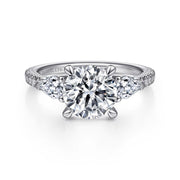Gabriel & Co. Holloway - 18K White Gold Round 3 Stone Diamond Engagement Setting