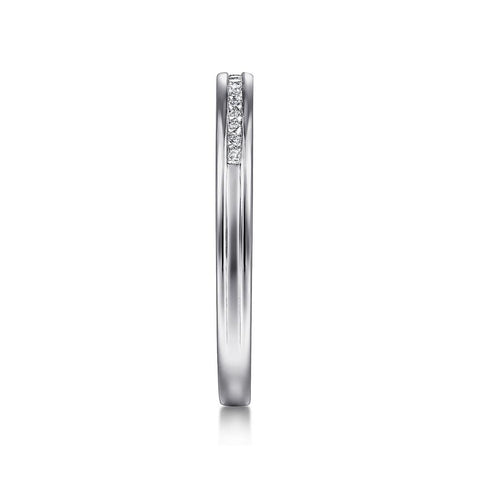 Gabriel & Co. 14K White Gold Channel Set Diamond Wedding Band - 0.11cttw