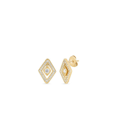 Roberto Coin 18K Yellow Gold Diamante Diamond Stud Earrings