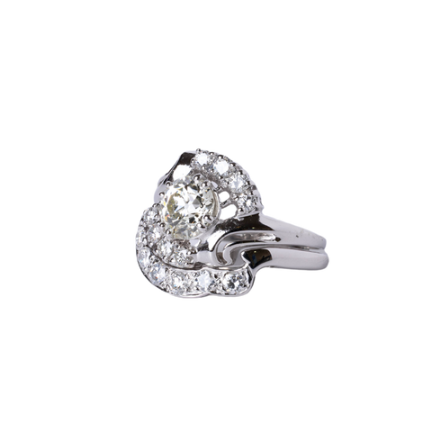 14k White Gold Vintage Diamond Ring