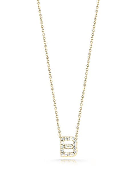 Roberto Coin 18k Yellow Gold & Diamond "B" Necklace