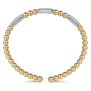Gabriel & Co. 14k Yellow Gold Bujukan Beaded & Diamond Station Bracelet - .53cttw