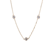 14k Yellow Gold Bezel Set Diamond By The Inch Necklace - 2.06cttw