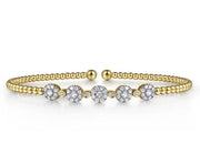 Gabriel & Co. 14k Yellow Gold Bujukan Bangle with 5 Diamond Stations - .39cttw