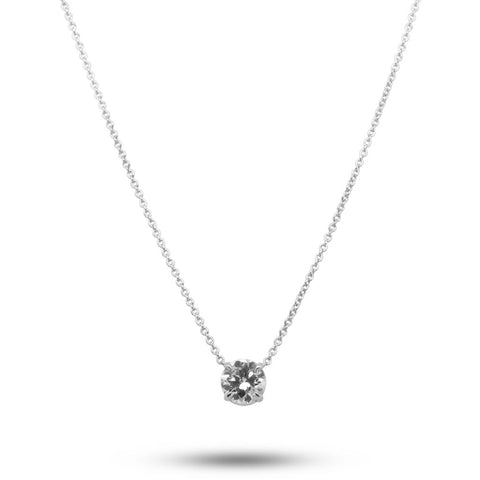 Diamond Solitaire 4 Prong Basket Diamond Necklace - 2.00ct
